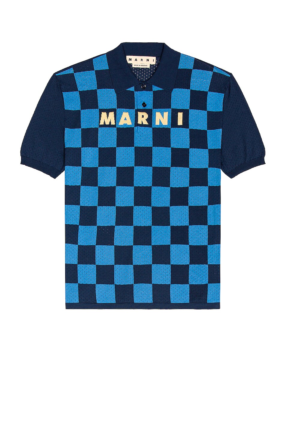 Image 1 of Marni Check Polo in Light Navy