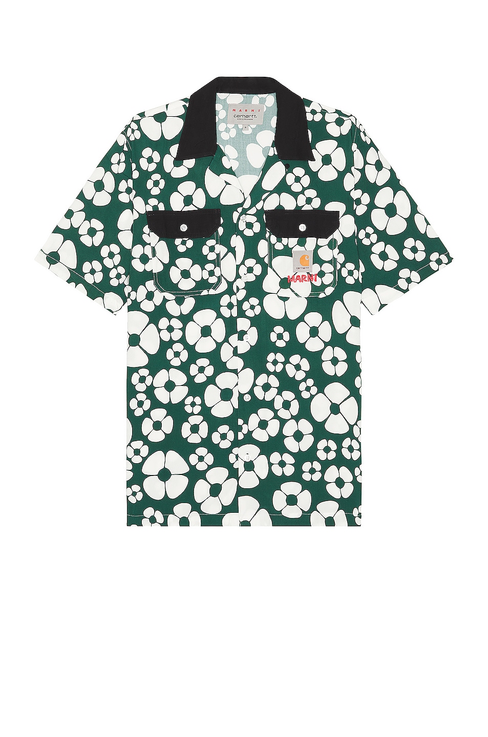 Image 1 of Marni X Carhartt Printed Shirt In Forest Green in Forest Green