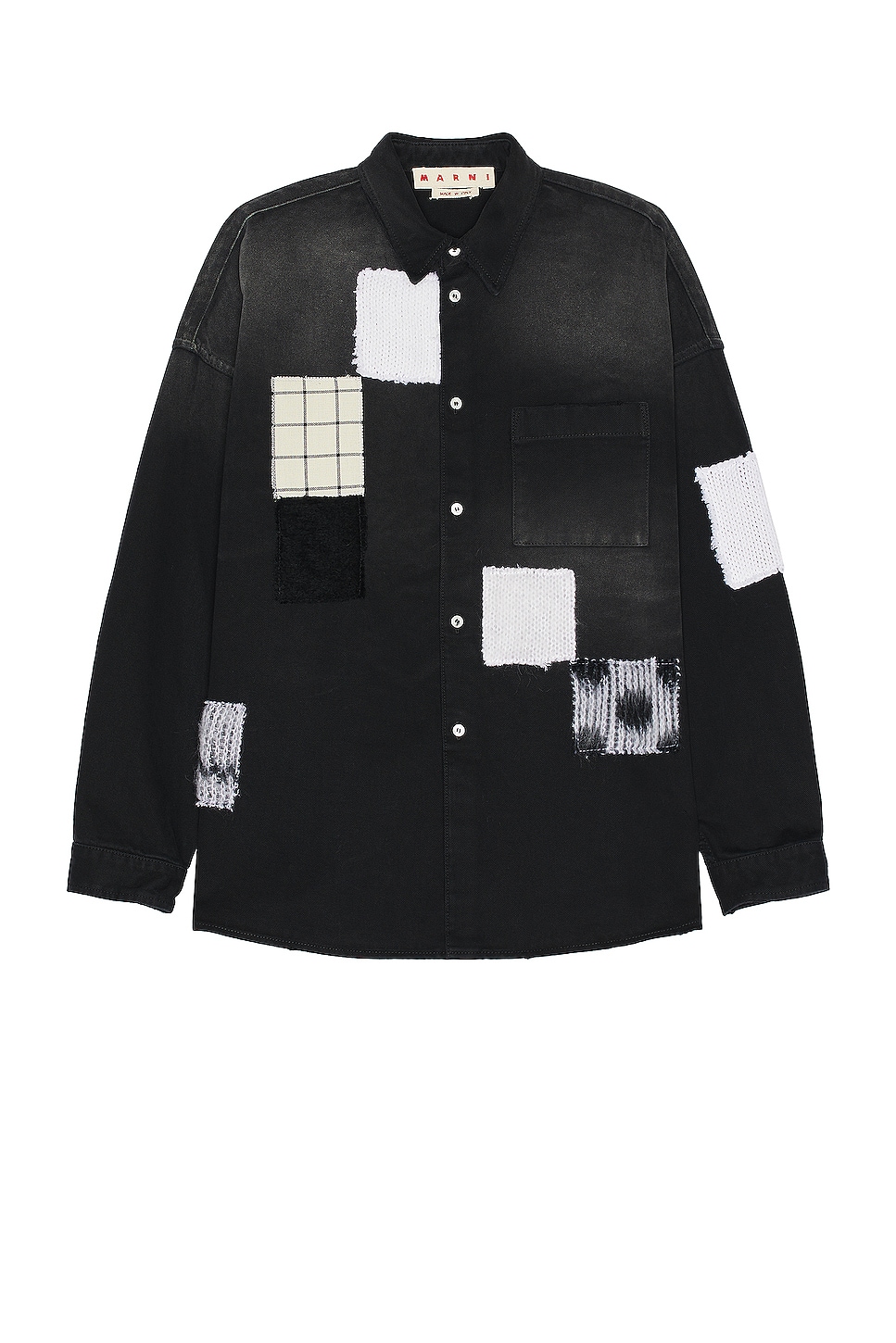 Image 1 of Marni Patchwork Shirt in Black