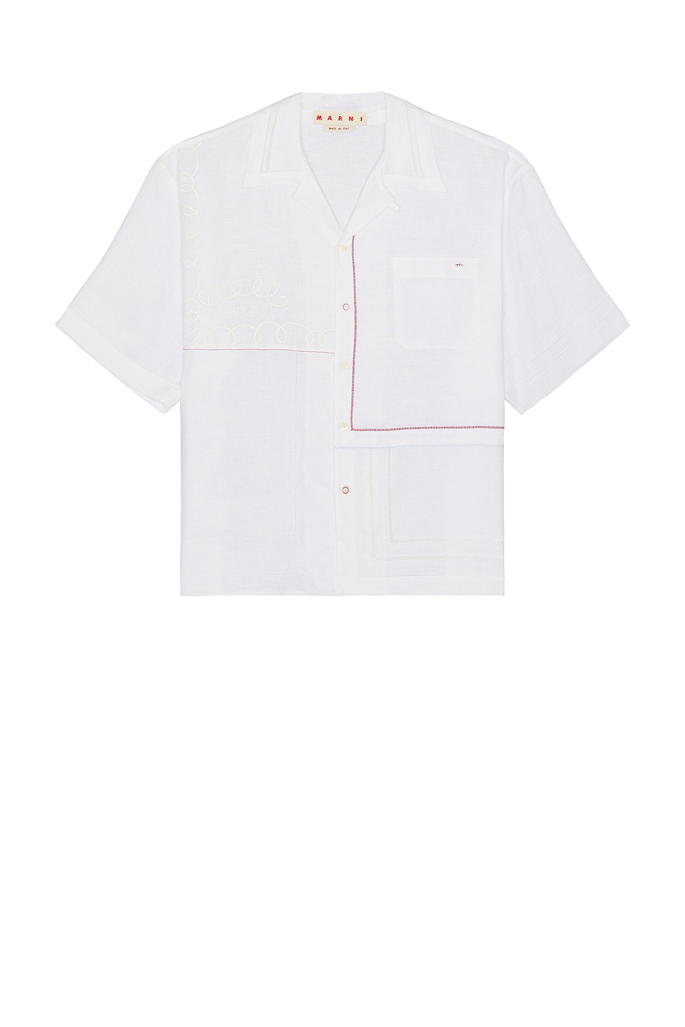 Shop Marni Short Sleeve Shirt In Lily White