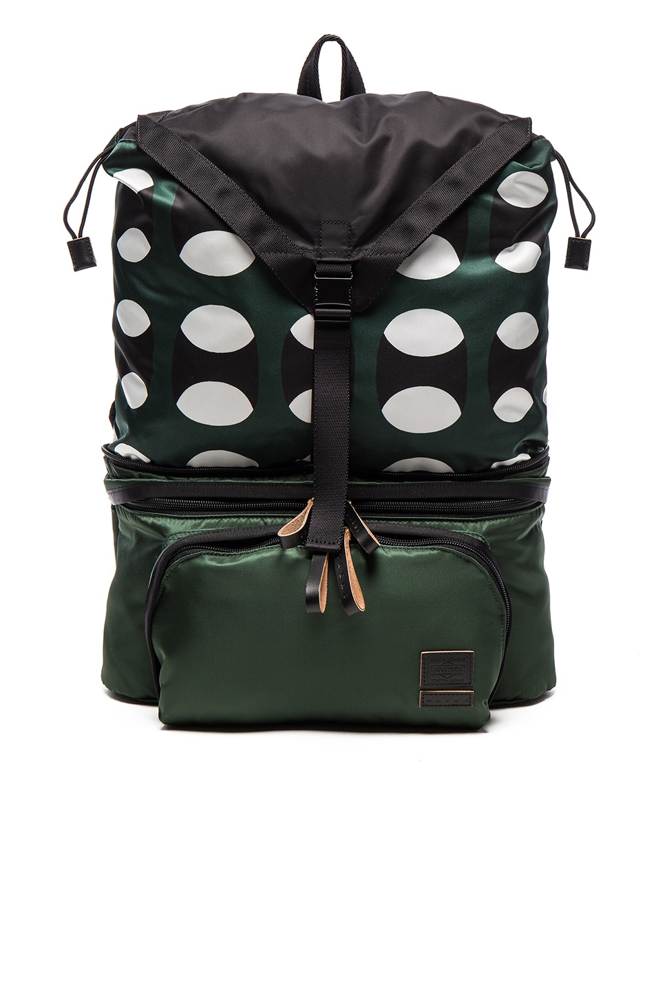 Image 1 of Marni Convertible Printed Nylon Backpack in Dark Green