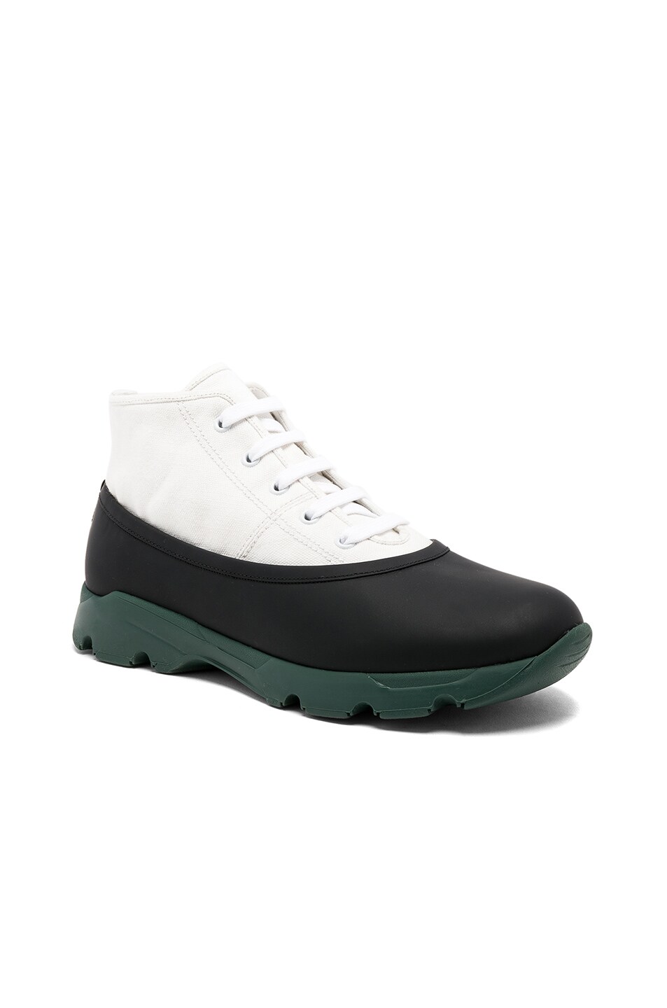 Image 1 of Marni Canvas & Leather Sneakers in White & Black