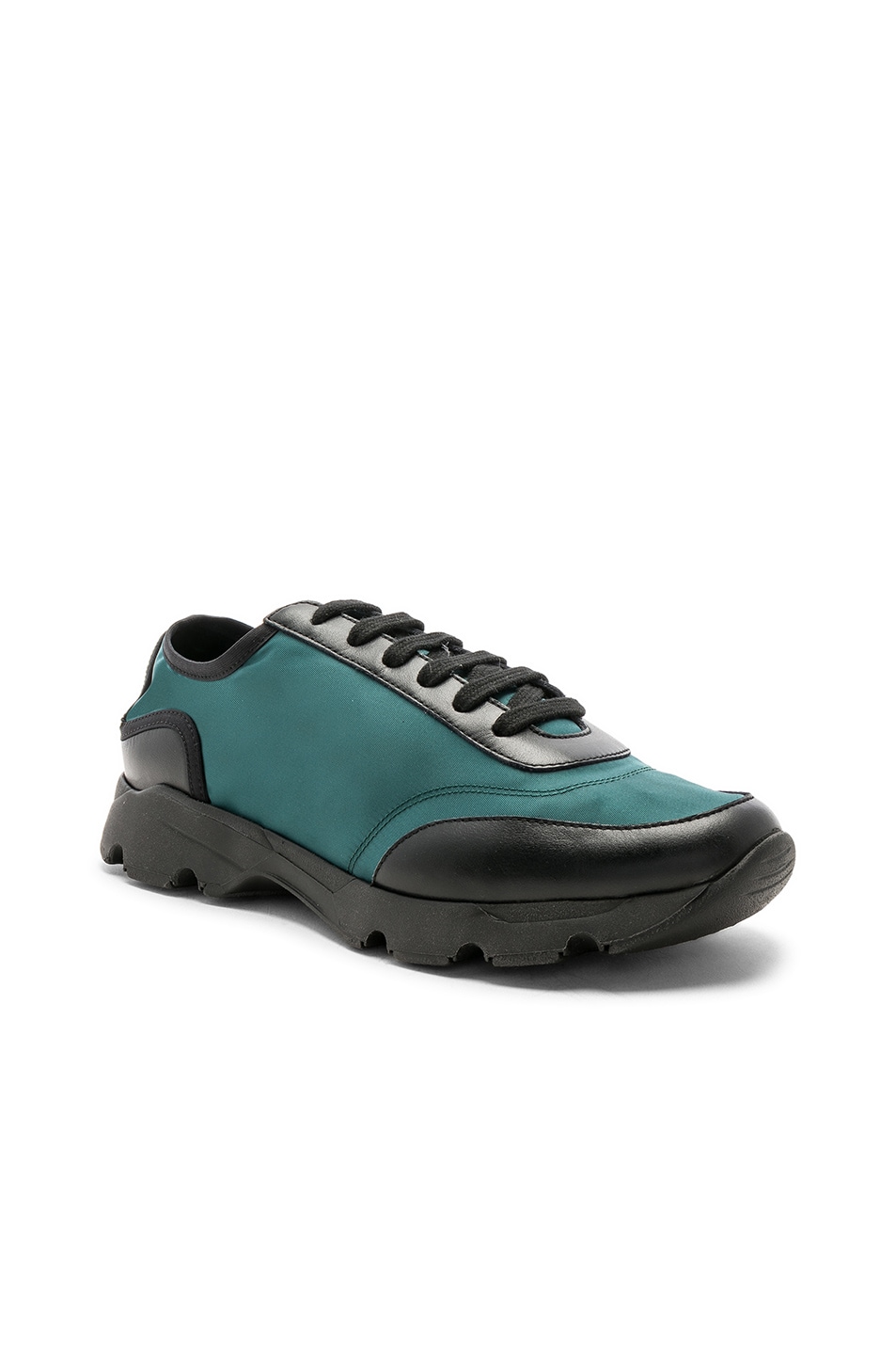 Image 1 of Marni Lace Up Sneakers in Dark Green & Black