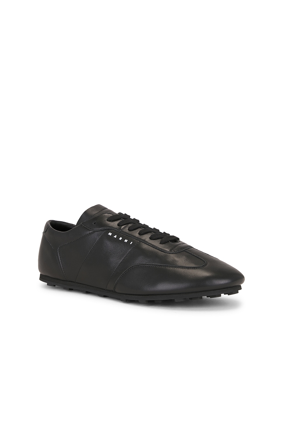 Marni Leather Low-top Sneakers And Contrasting Sole In Black