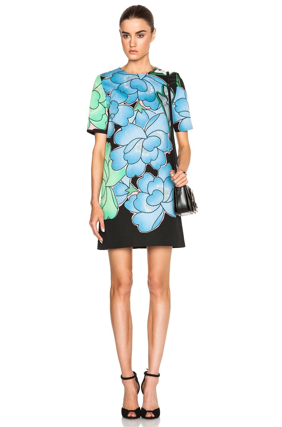 Image 1 of Marni Floral Shift Dress in Powder Blue