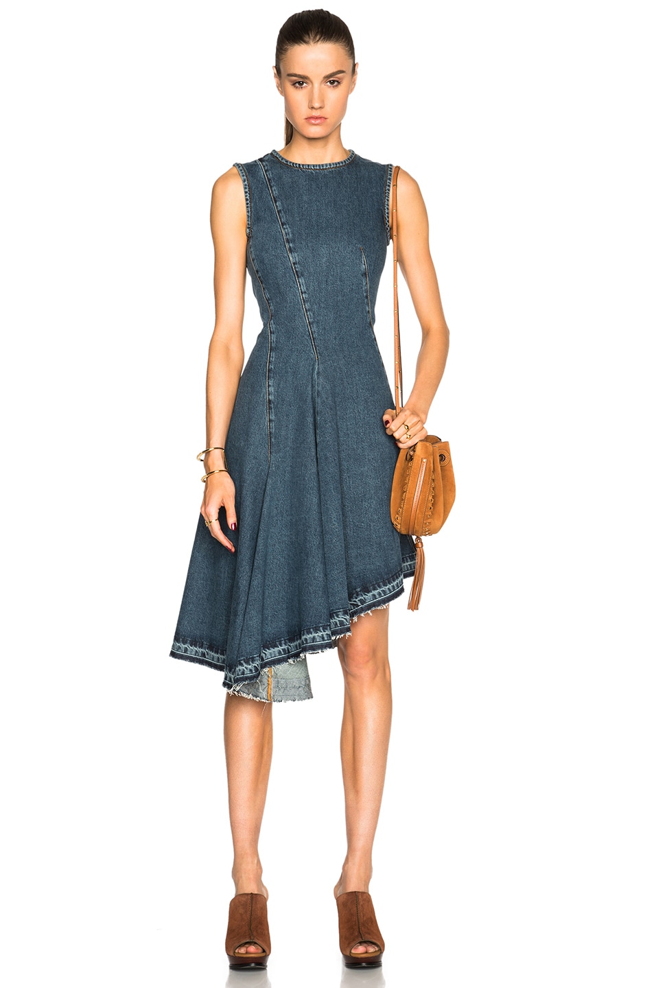 Image 1 of Marni Asymmetrical Jean Dress in Blue