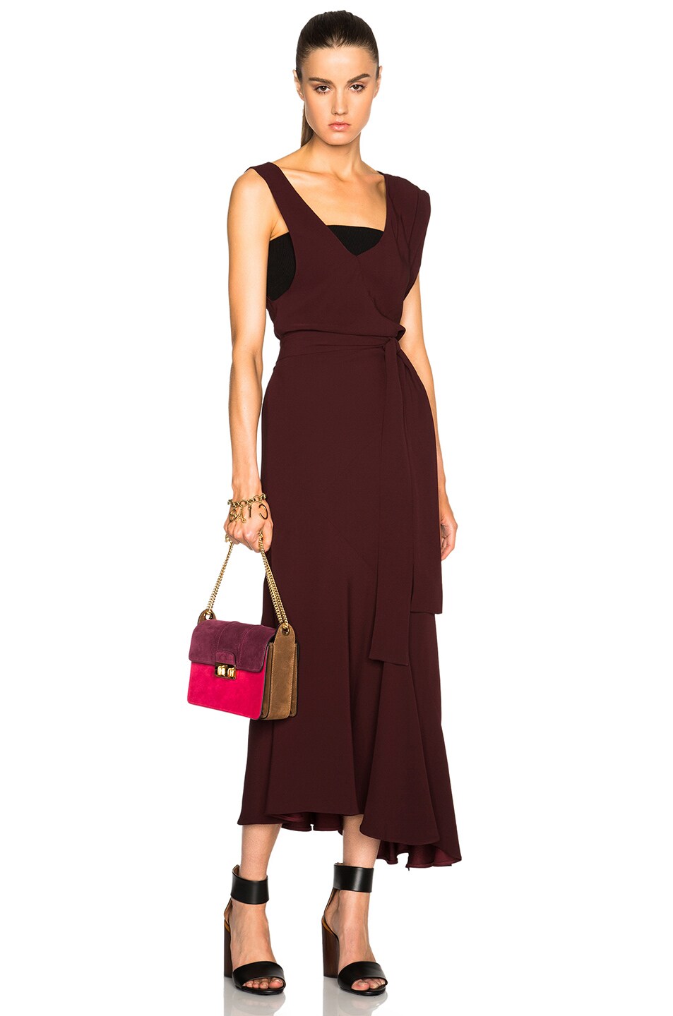 Image 1 of Marni Sleeveless Dress in Port Red