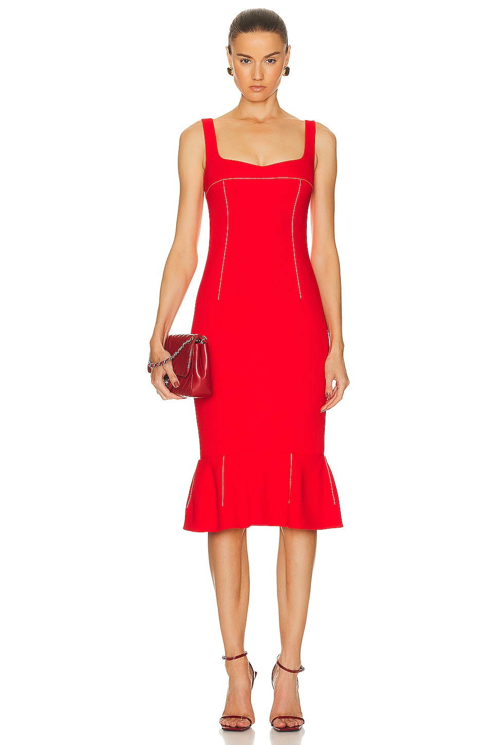 Image 1 of Marni Sleeveless Midi Dress in Lacquer