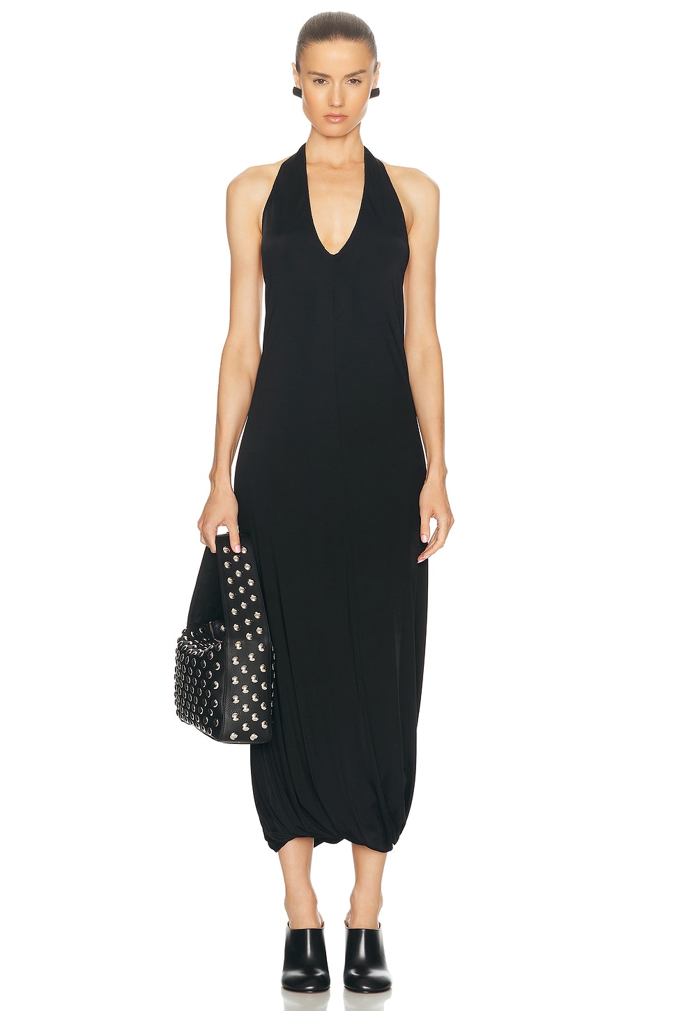 Shop Marni Halter Long Dress In Black