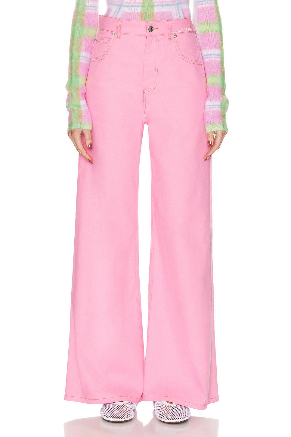 Image 1 of Marni Wide Leg in Pink Clematis