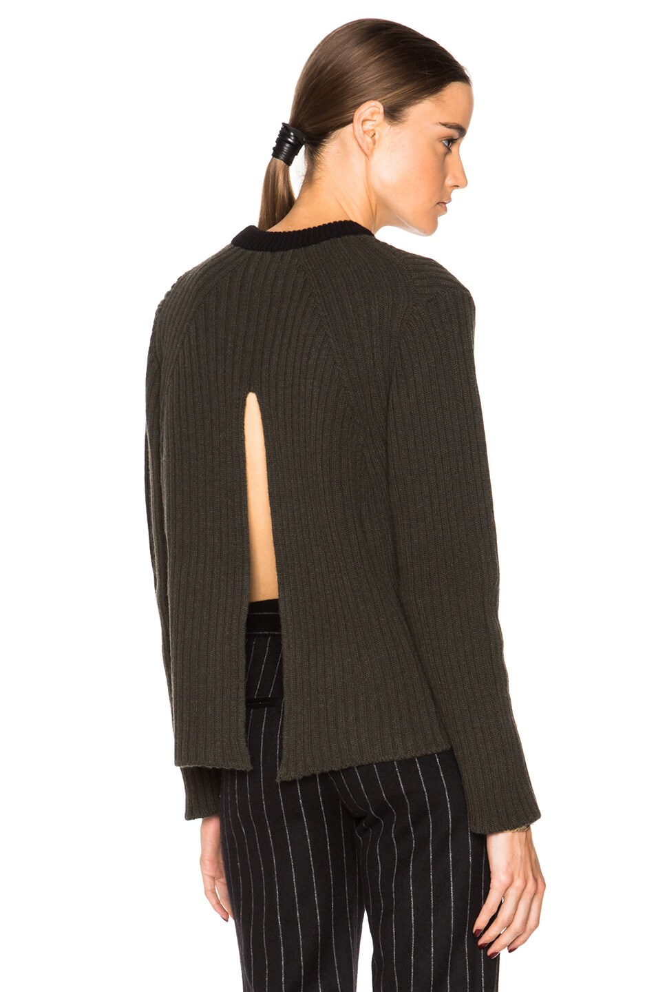 Image 1 of Marni Split Back Sweater in Grey Green & Storm
