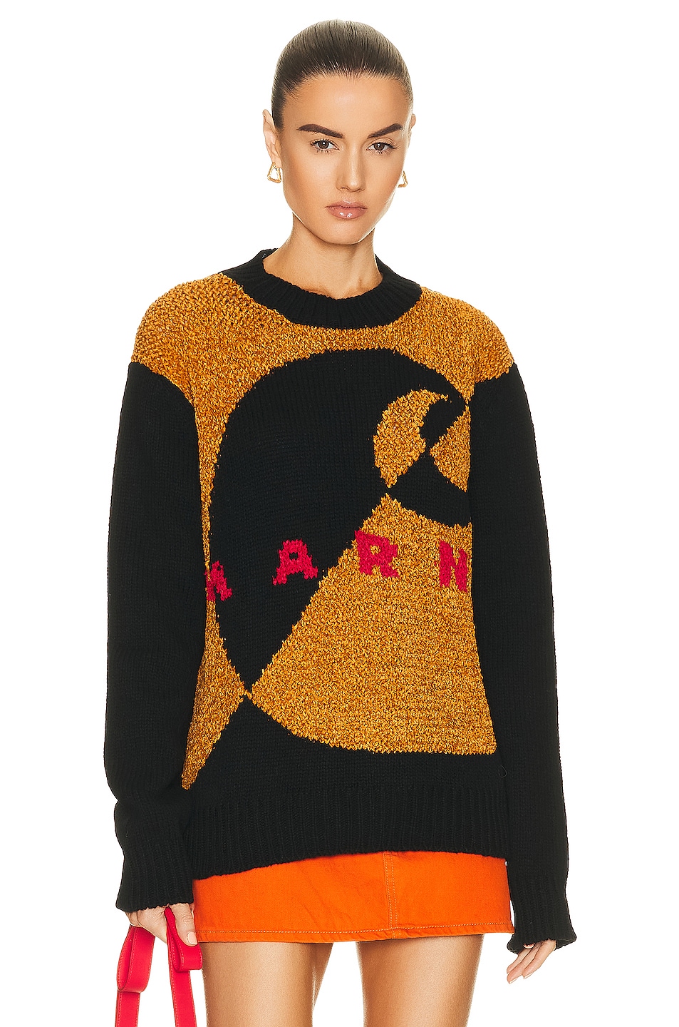 Image 1 of Marni x Carhartt Round Neck Sweater in Black