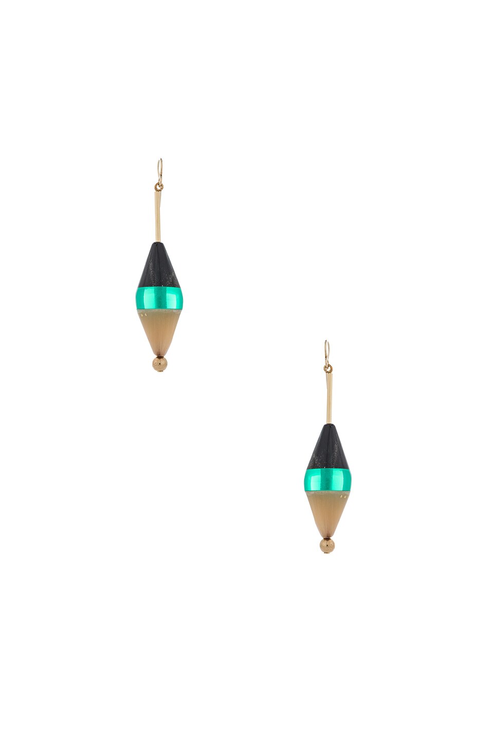 Image 1 of Marni Horn Earrings in Emerald