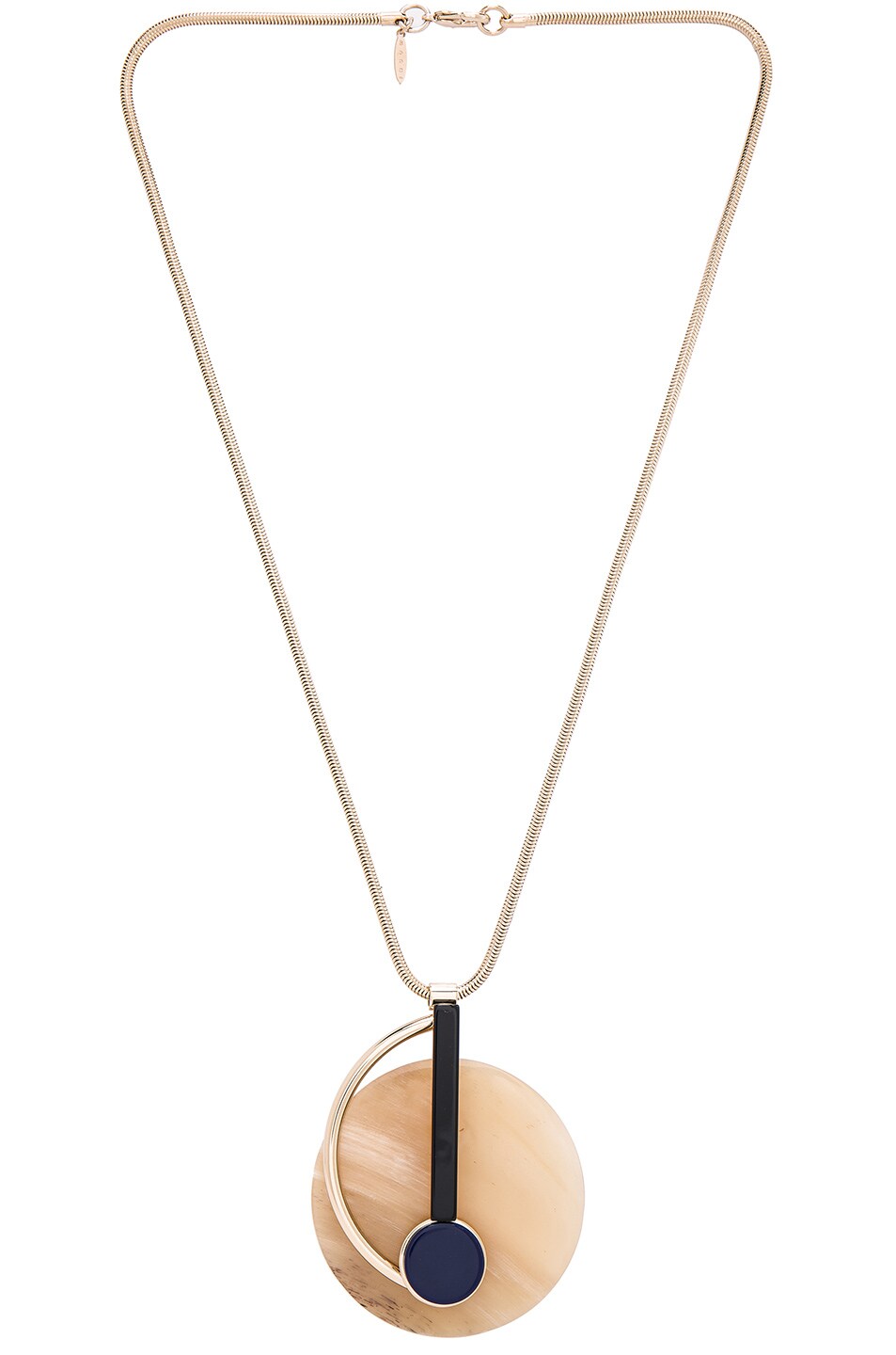 Image 1 of Marni Horn Necklace in Pale Gold