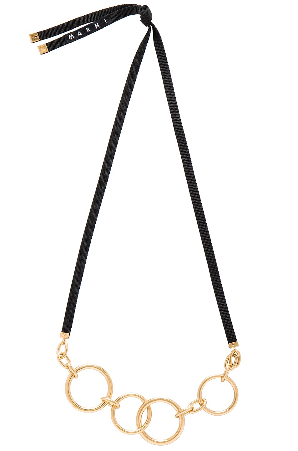 Image 1 of Marni Metal Necklace in Old Gold