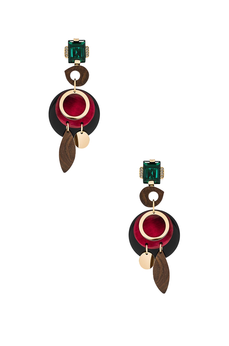 Image 1 of Marni Wood Earrings in Black Cherry