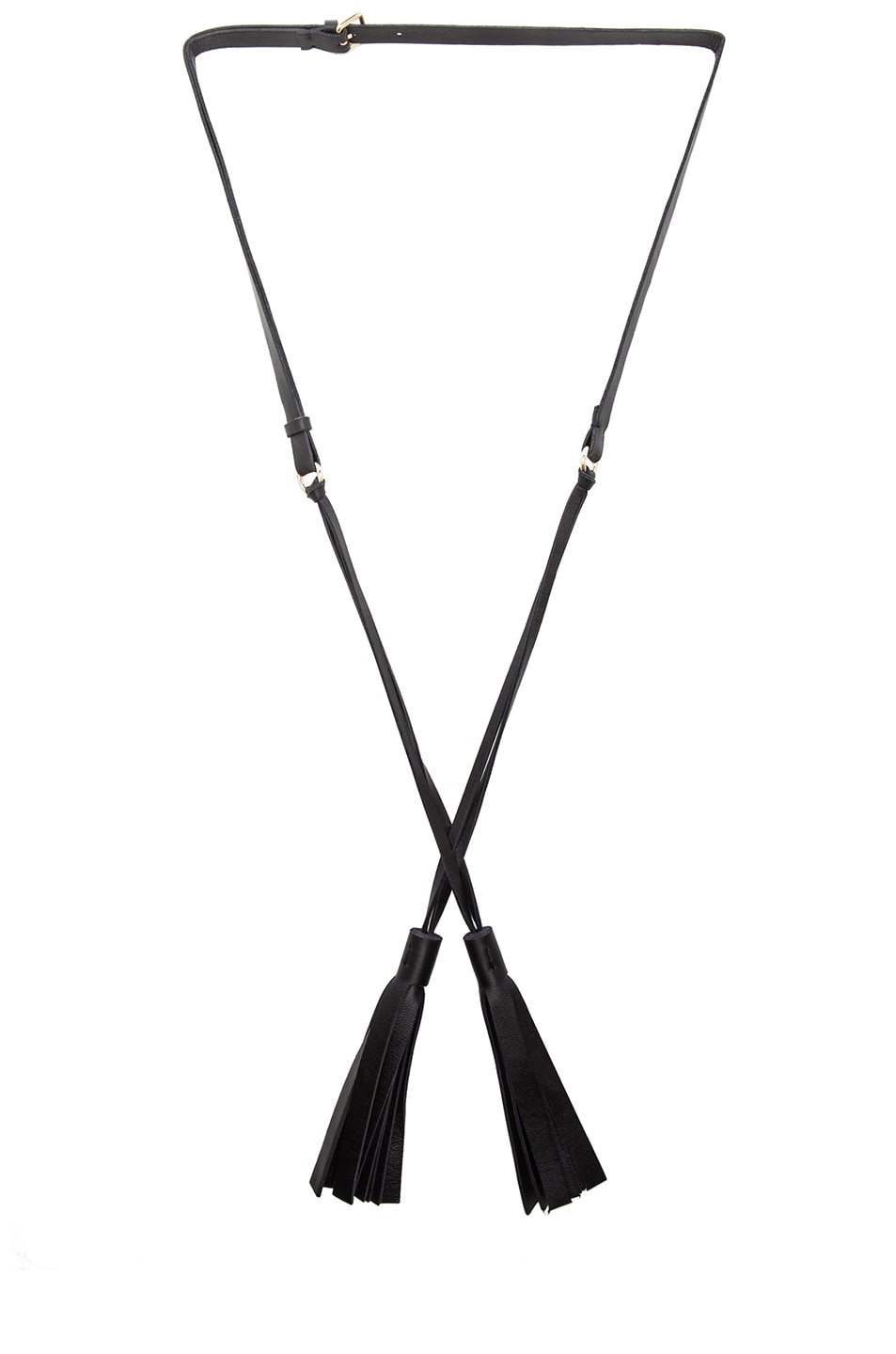 Image 1 of Marni Leather Tassle Necklace in Black