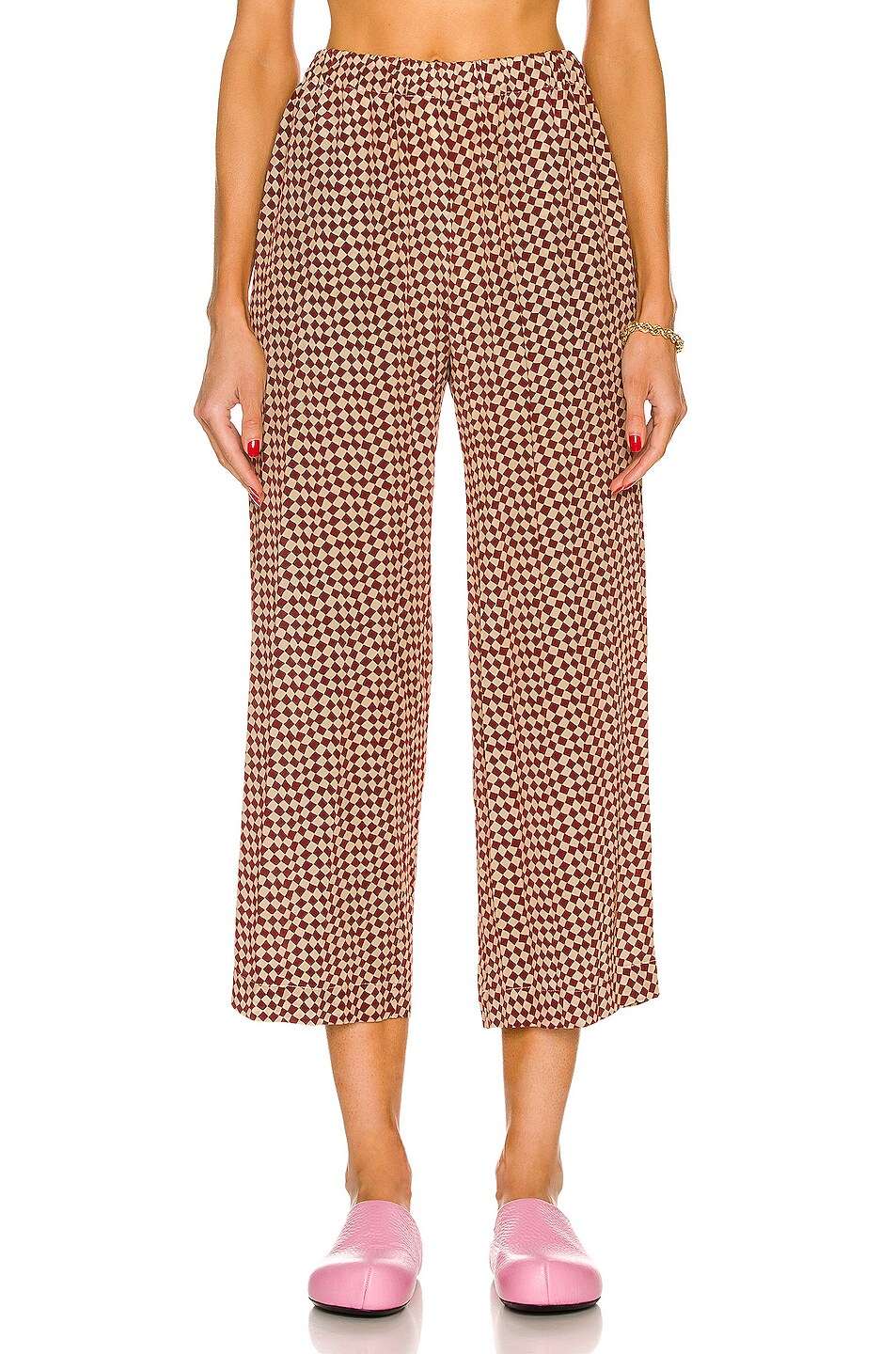 Image 1 of Marni Straight Cut Crop Pant in Clay