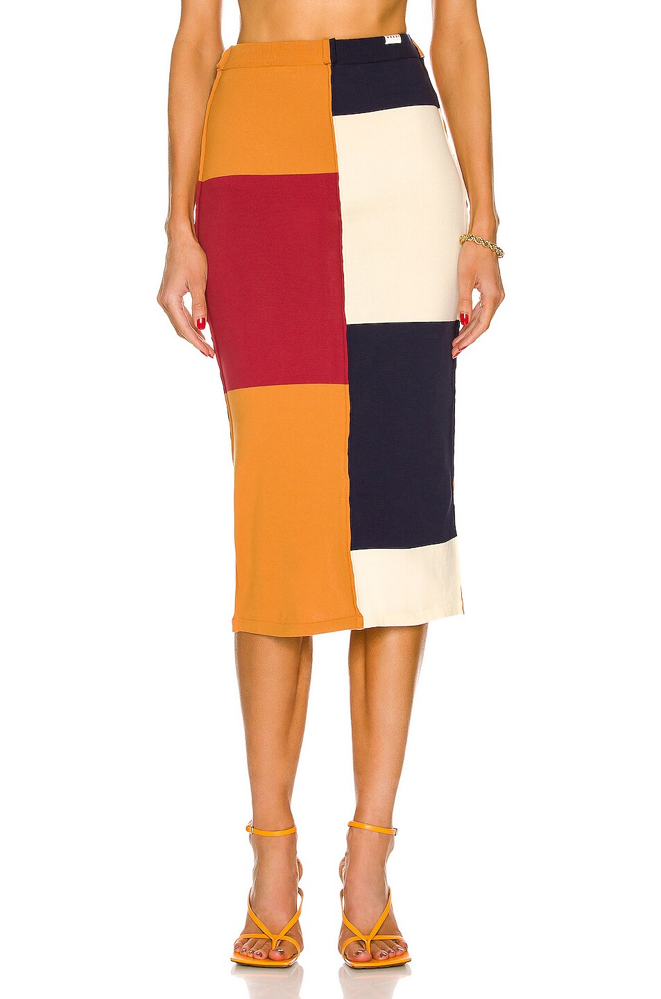 Image 1 of Marni Colorblock Midi Skirt in Multicolor