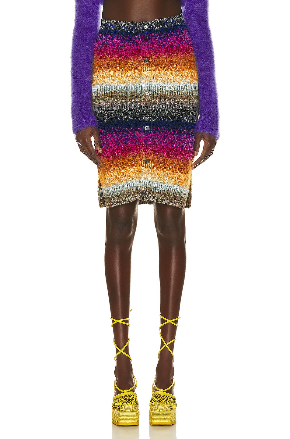 Image 1 of Marni Knit Midi Skirt in Multicolor