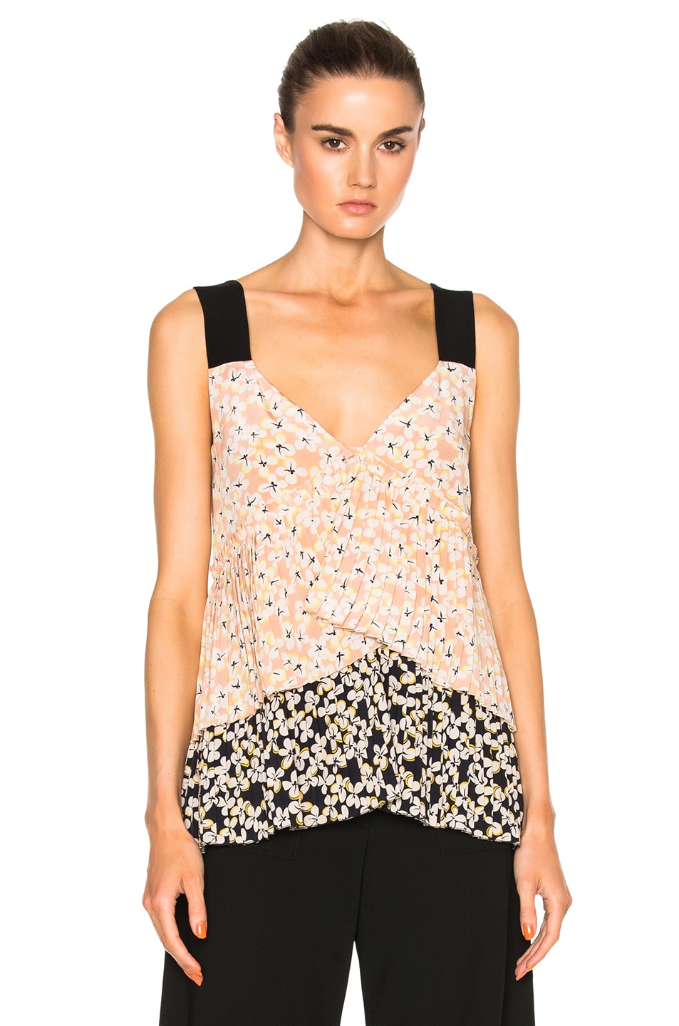Image 1 of Marni Silk Tank Top in Antique Rose