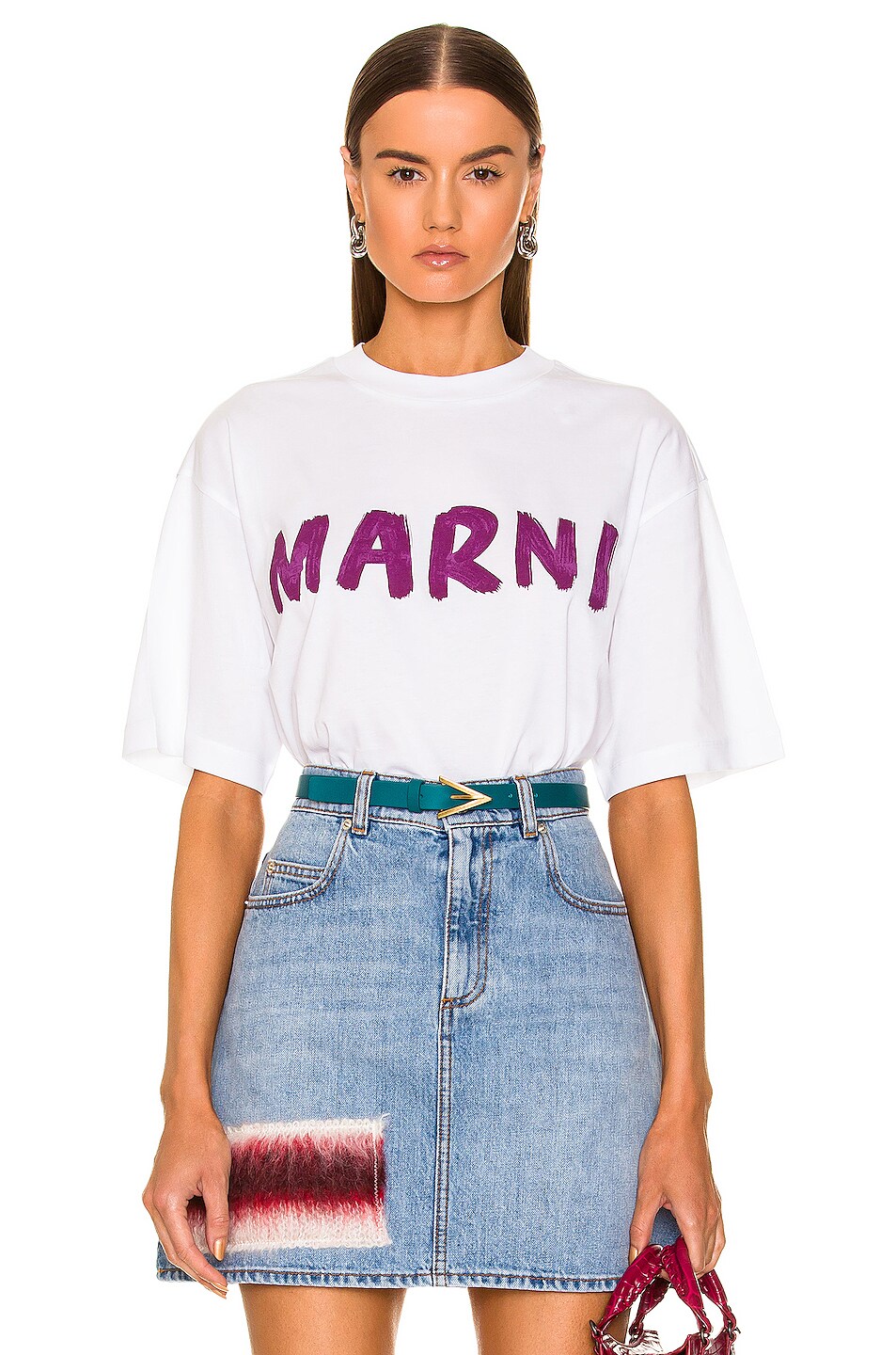 Image 1 of Marni Logo T-Shirt in Lily White
