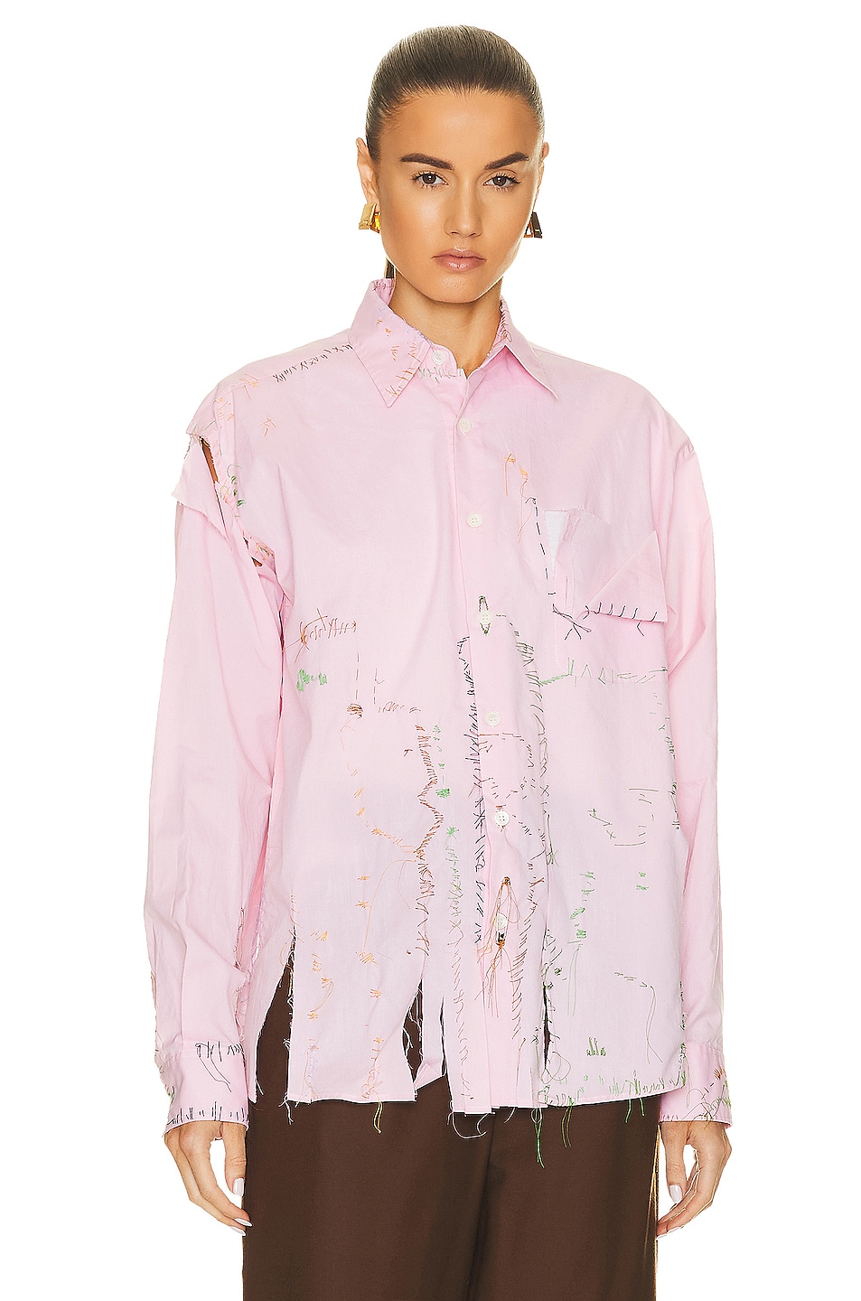 Image 1 of Marni Organic Yarn Dyed Top in Light Pink