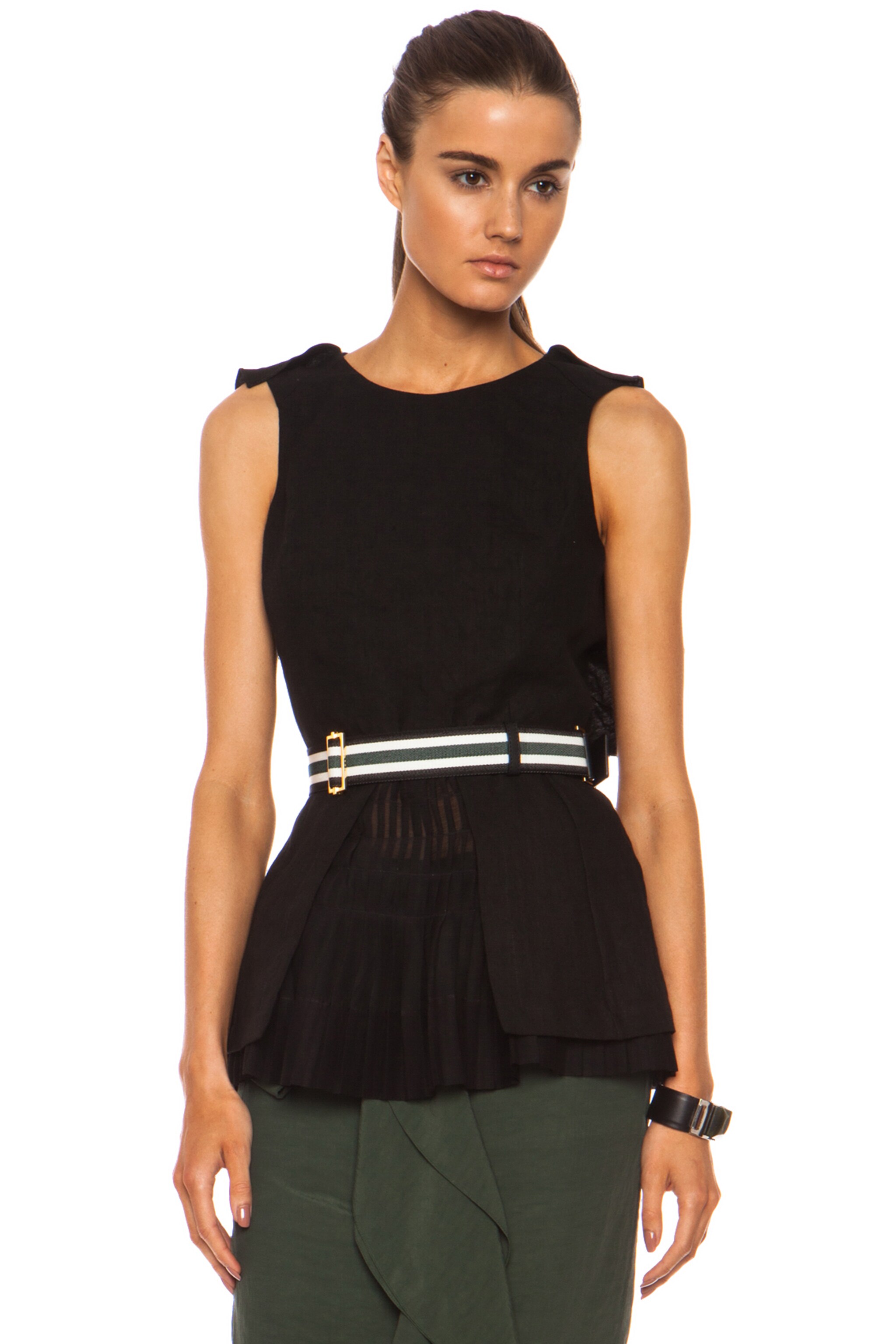 Image 1 of Marni Washed Cotton-Blend Tank Top in Coal