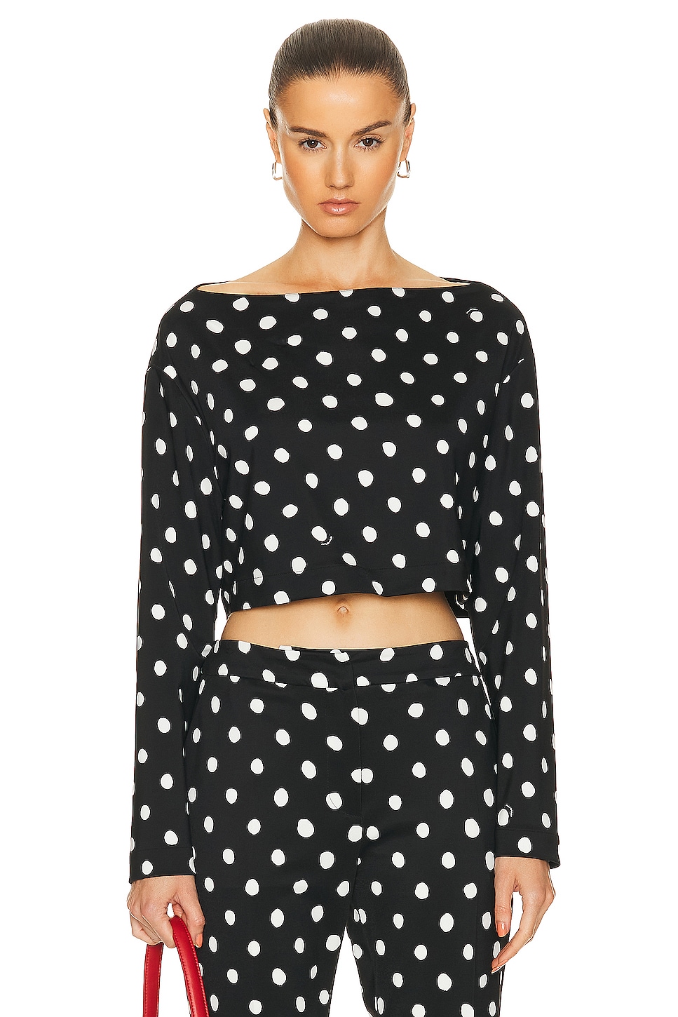 Image 1 of Marni Cropped Long Sleeve Top in Black