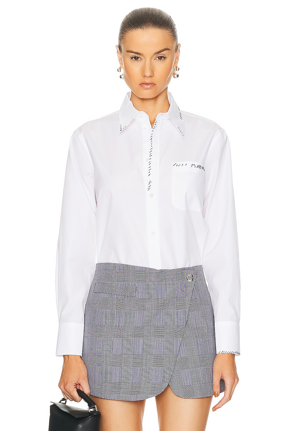 Image 1 of Marni Cotton Poplin Shirt in Lilly White