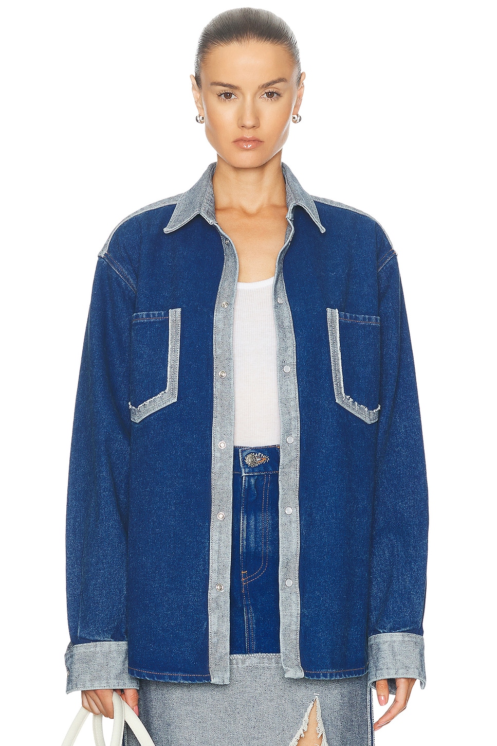 Image 1 of Marni Oversized Denim Shirt in Ocean