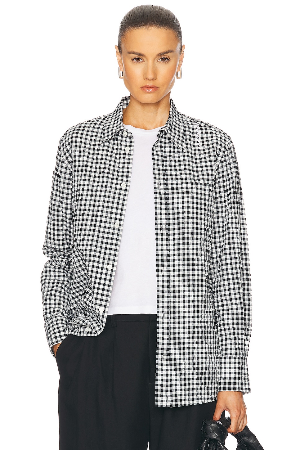 Image 1 of Marni Long Sleeve Button Up Top in Black
