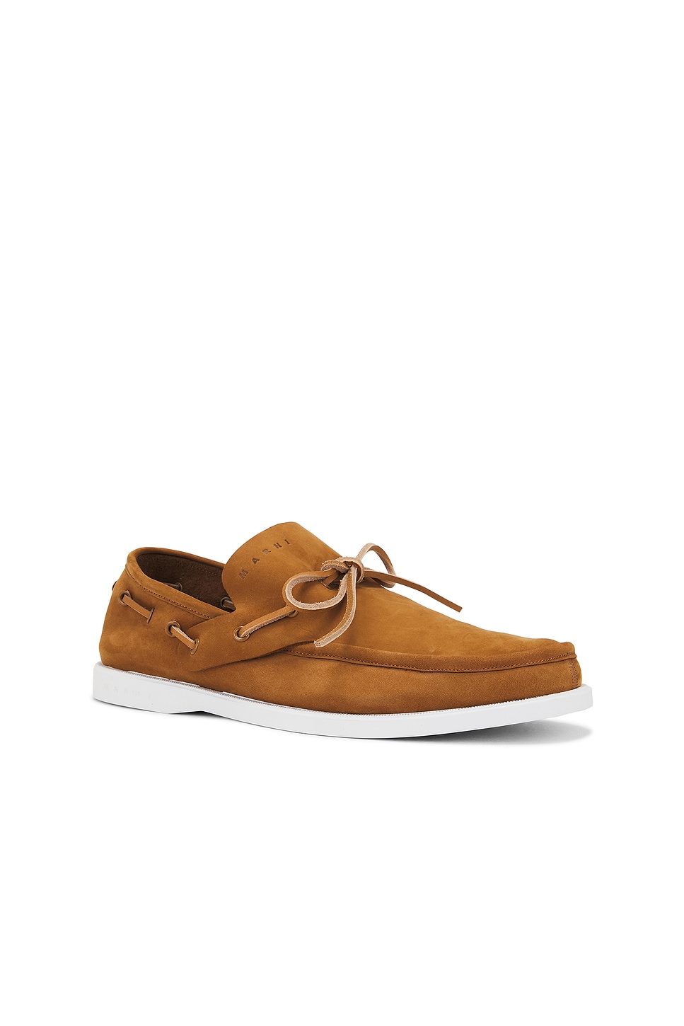 Shop Marni Moccasin Flat In Tobacco