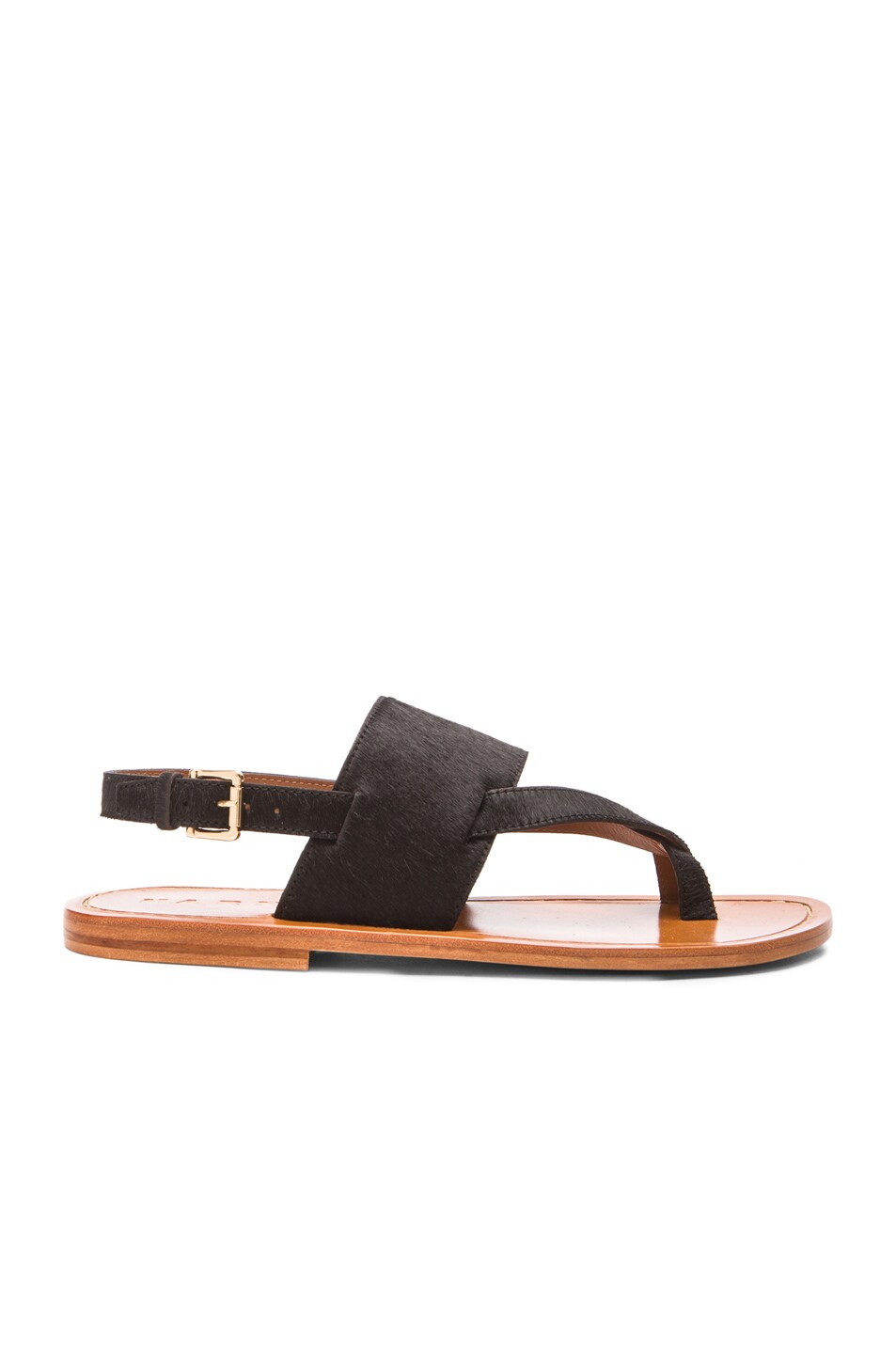 Image 1 of Marni Pony Hair Sandals in Coal