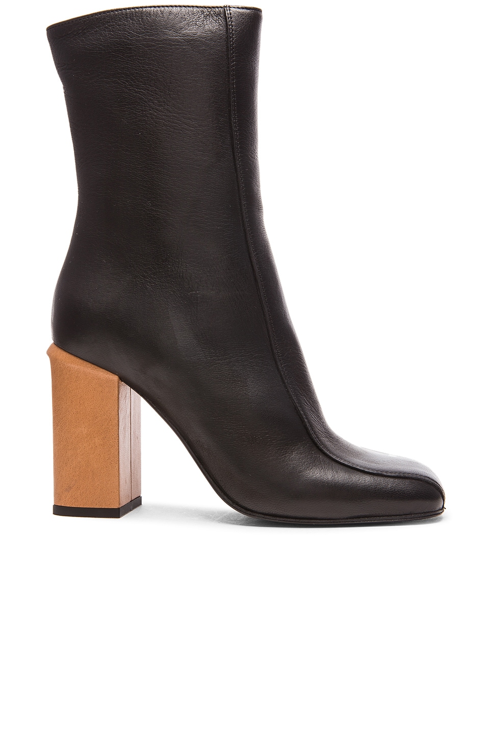 Image 1 of Marni Leather Ankle Boots in Carbone & Cigar