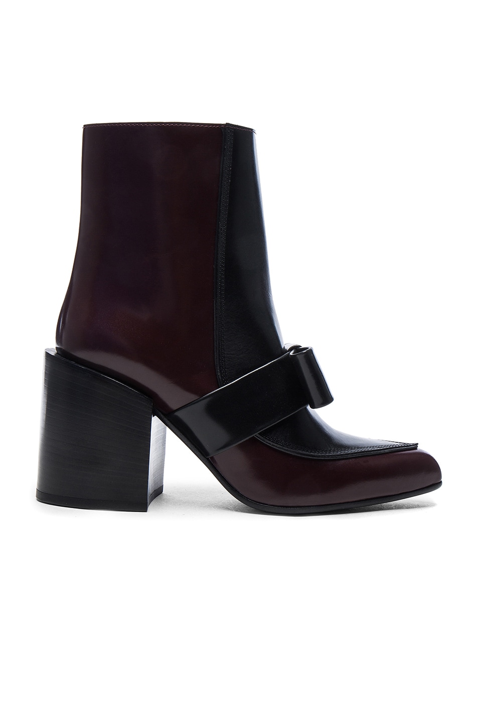 Image 1 of Marni Bow Leather Booties in Dark