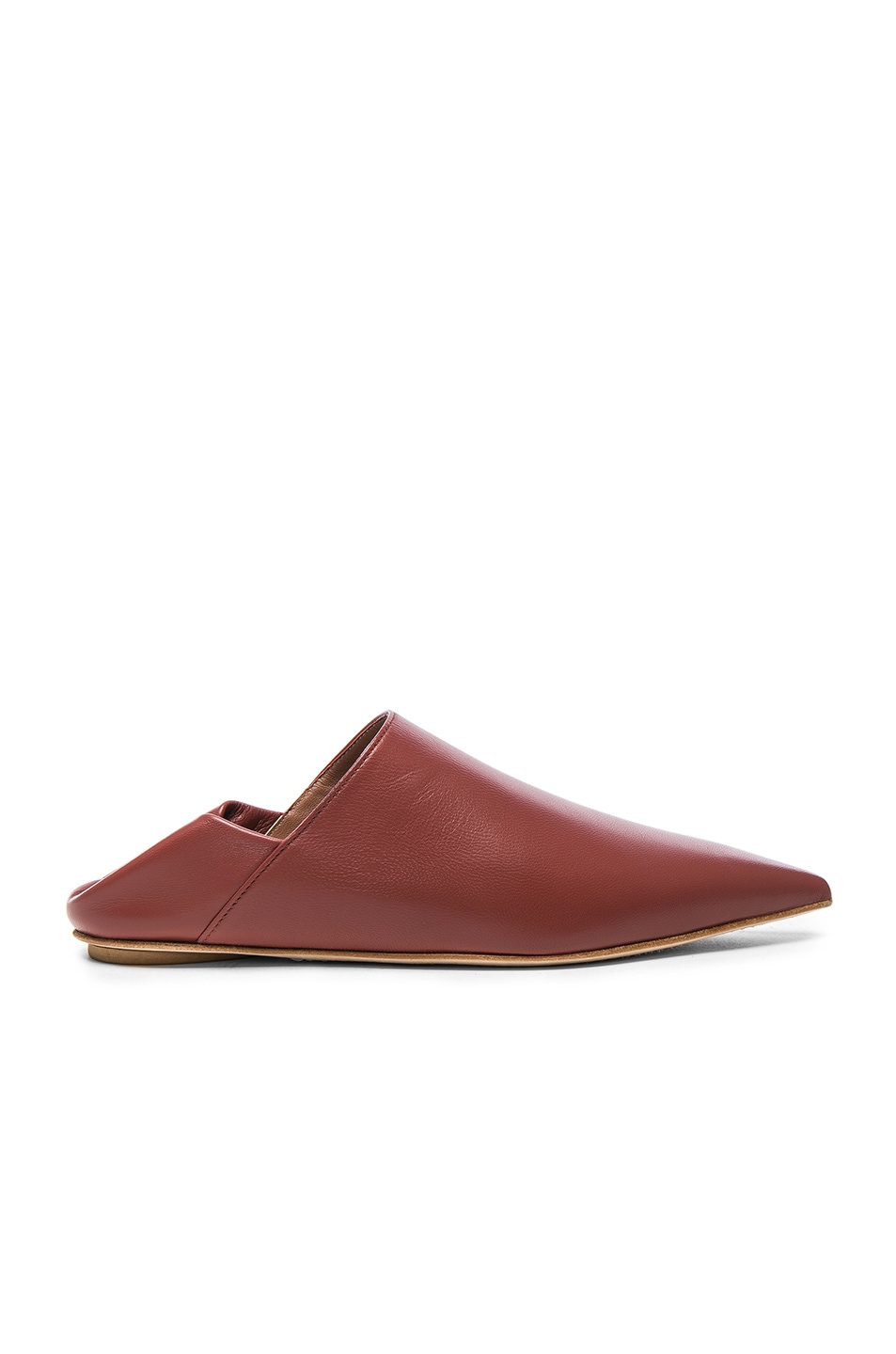 Image 1 of Marni Leather Sabot Mules in Saddle Brown