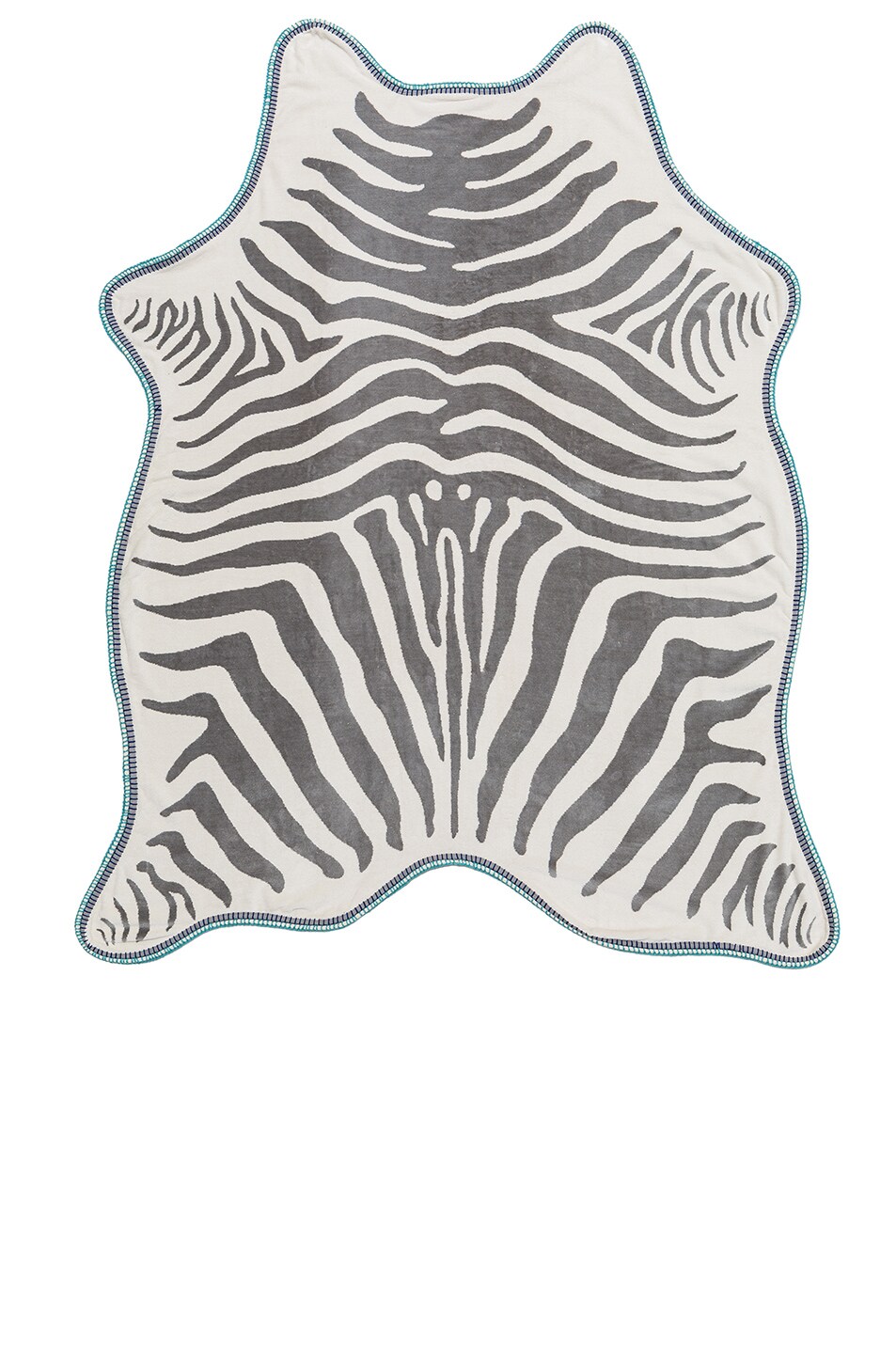 Image 1 of Maslin FWRD Exclusive Zebra Hide Crochet Towel in Grey & Blue Rainbow