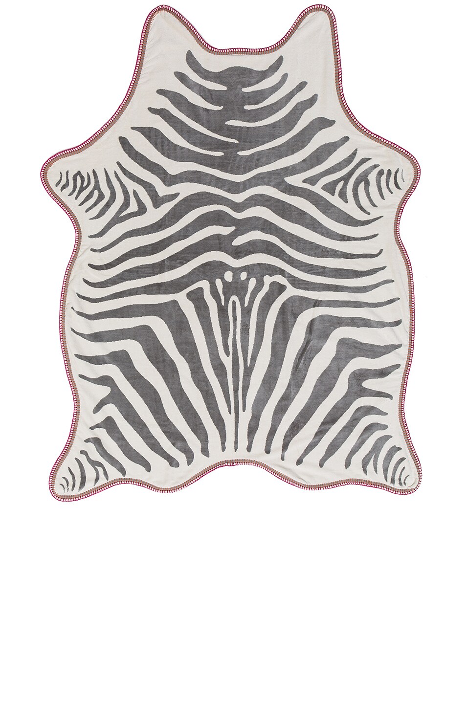 Image 1 of Maslin FWRD Exclusive Zebra Hide Crochet Towel in Grey & Pink Rainbow
