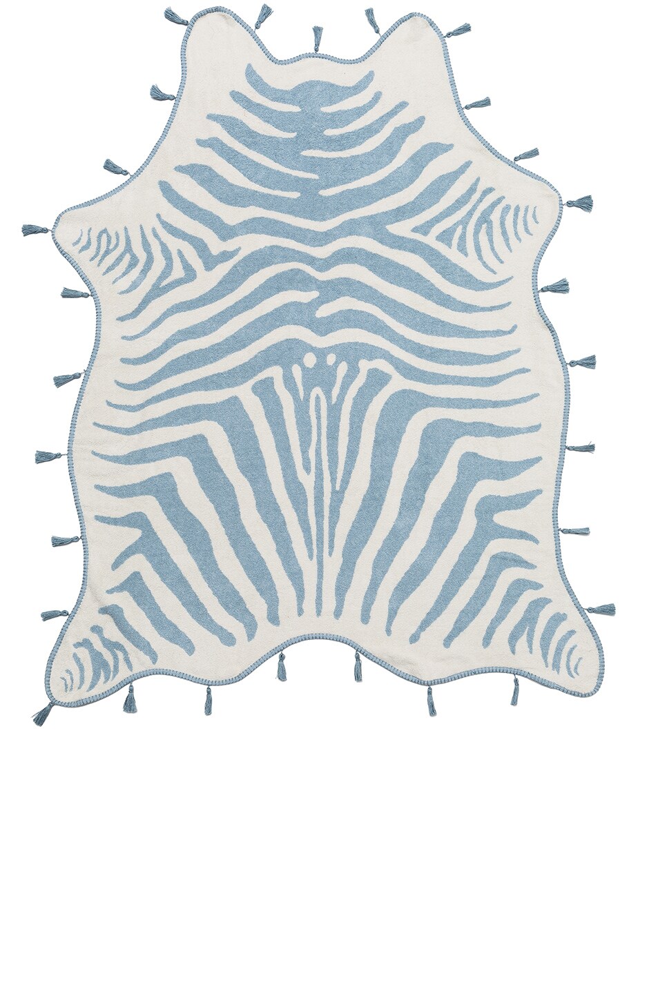 Image 1 of Maslin FWRD Exclusive Zebra Hide Tassel Towel in Chambray