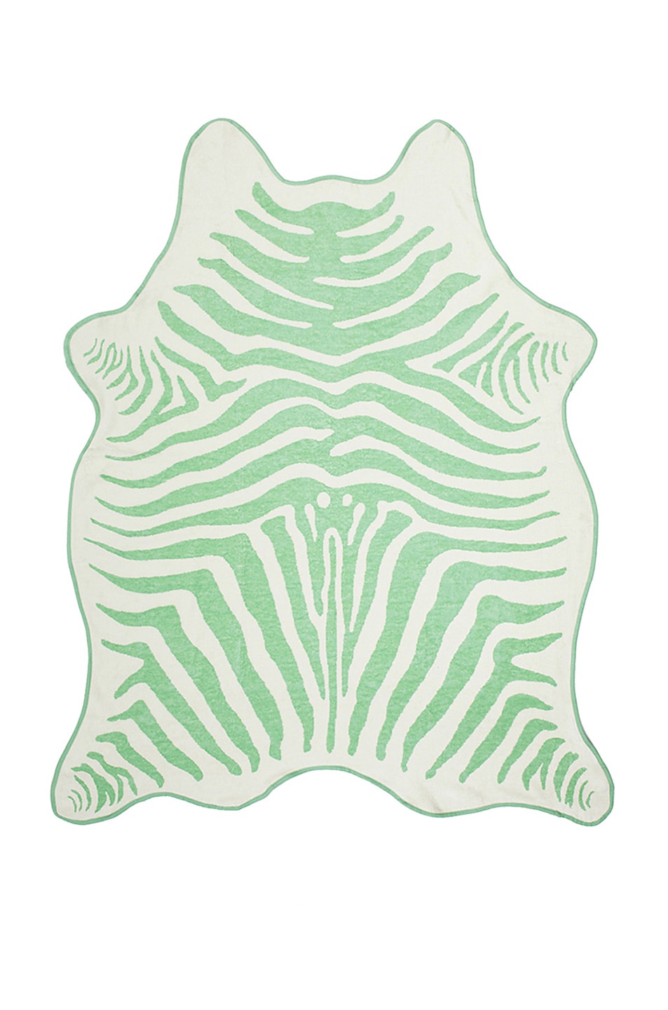 Image 1 of Maslin Zebra Hide Beach Towel with Crossbody Strap in Mint Green & Natural