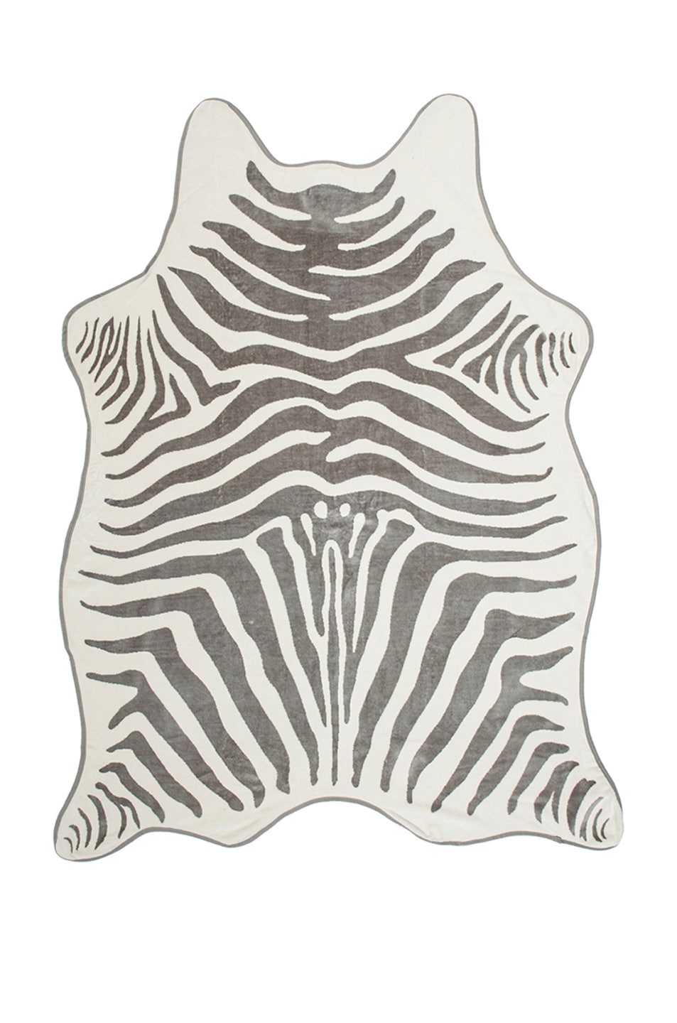Image 1 of Maslin Zebra Hide Beach Towel with Crossbody Strap in Black & Grey
