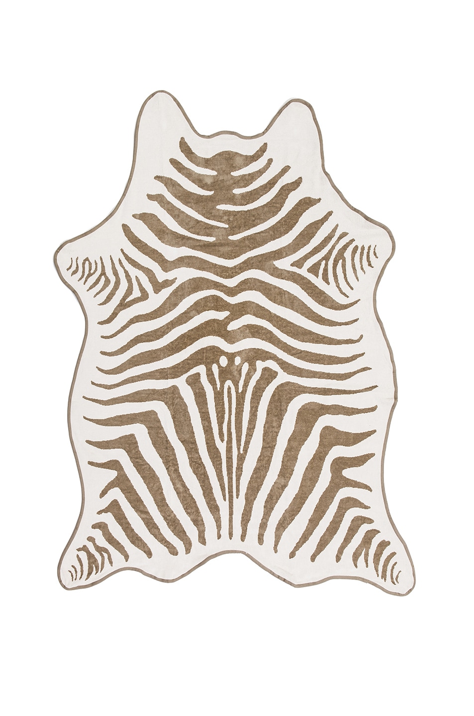 Image 1 of Maslin Zebra Hide Beach Towel with Crossbody Strap in Natural & Natural