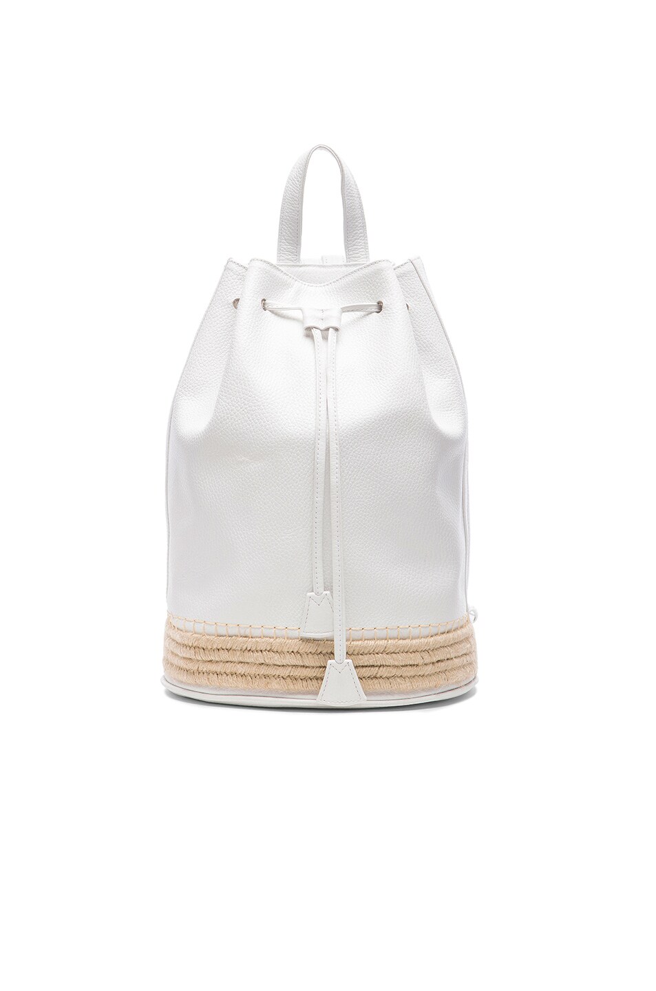 Image 1 of Maslin Large Leather Espadrille Backpack in White