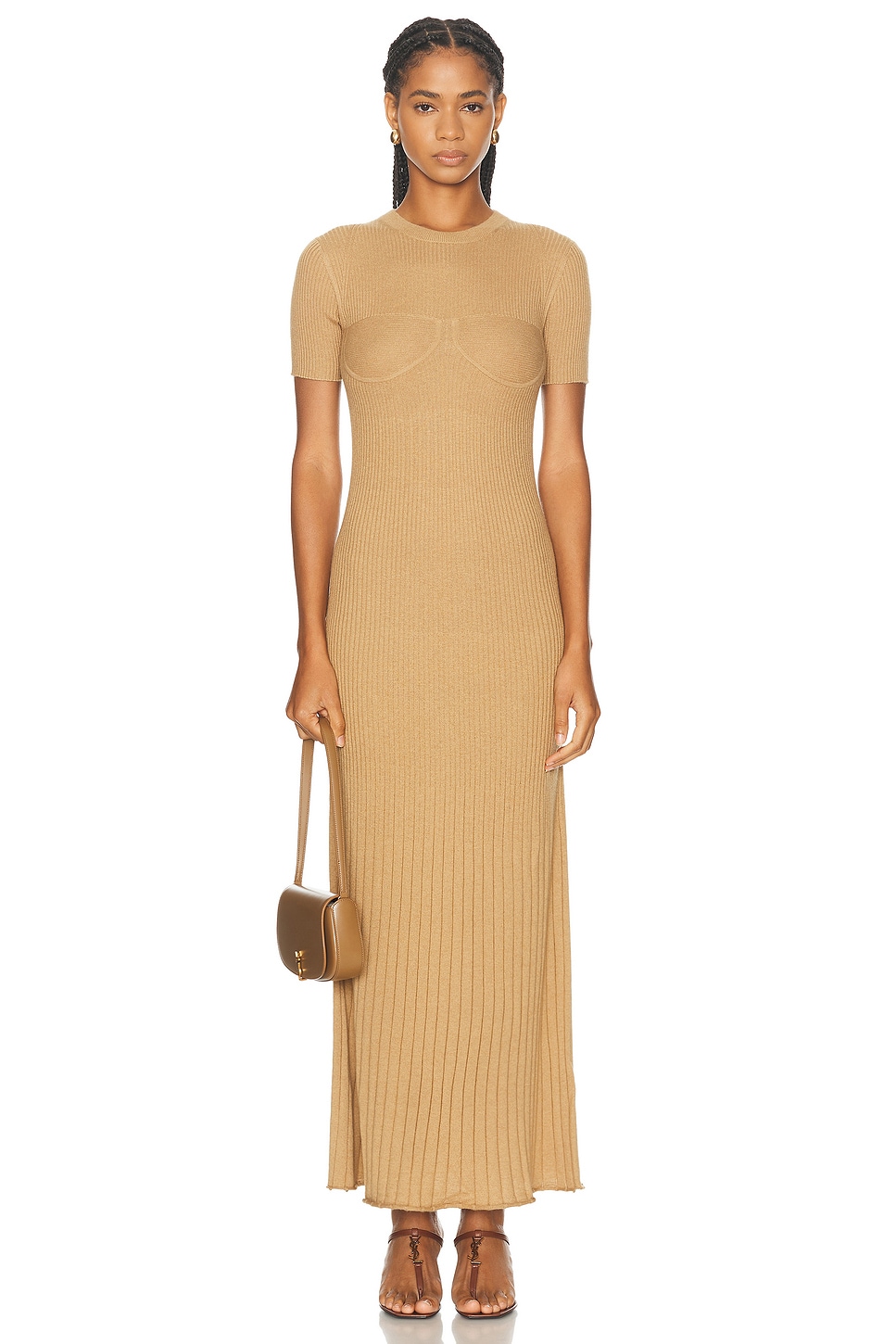 Shop Max Mara Europa Dress In Camel