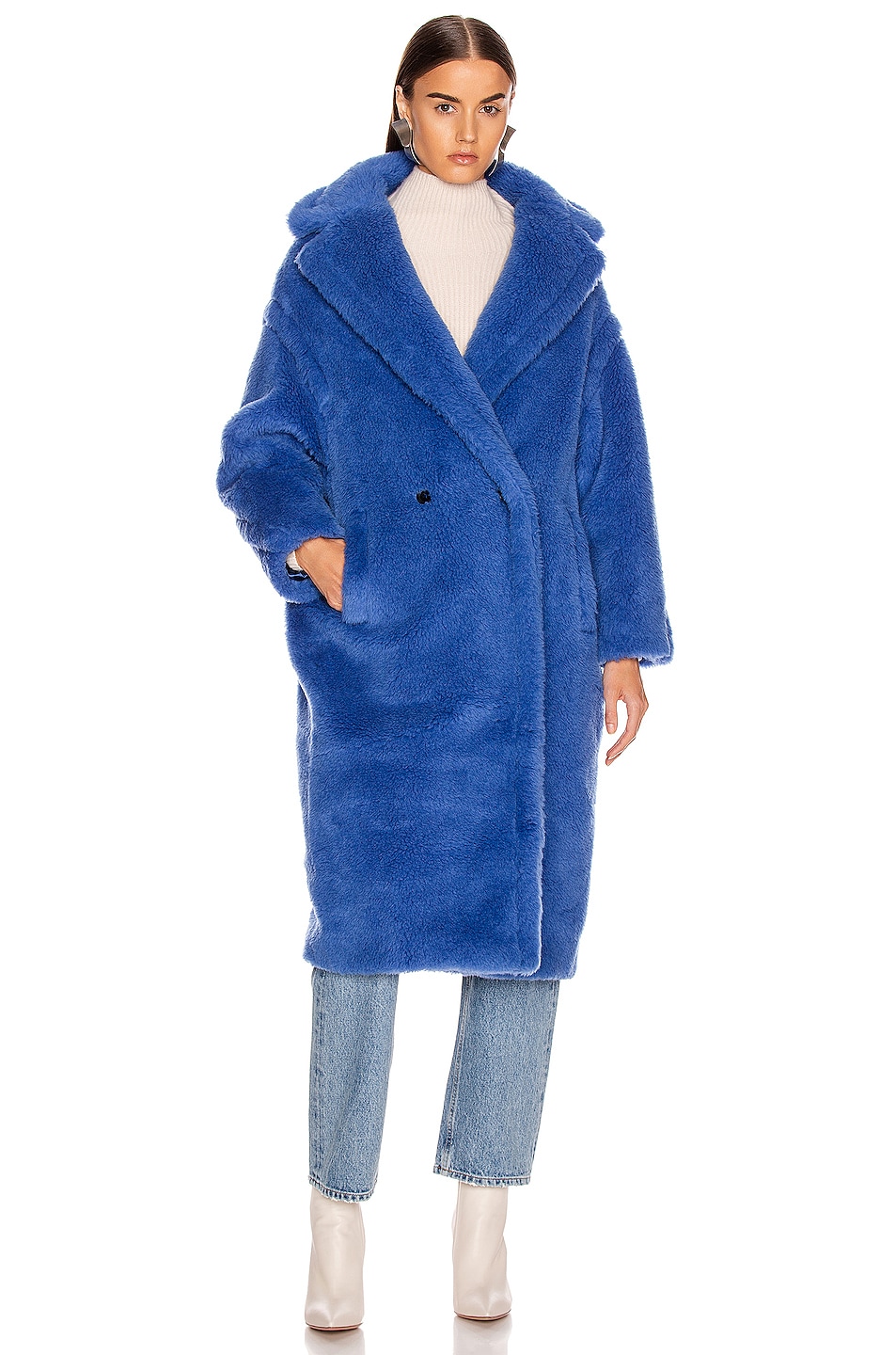 Max Mara Teddy Tedgirl Coat in Cornflower Blue | FWRD