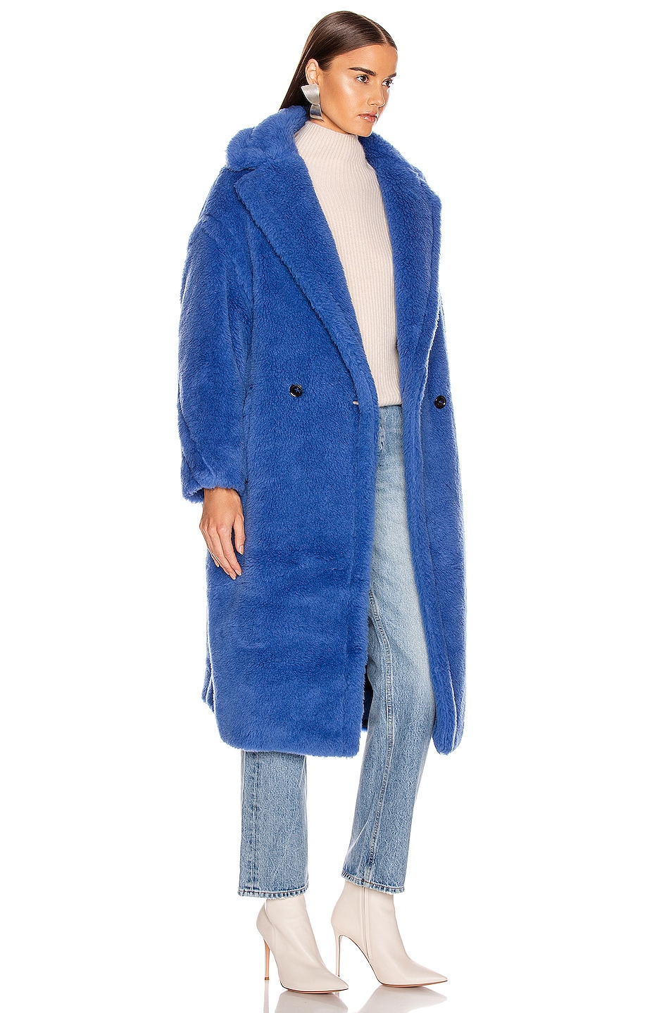 Max Mara Teddy Tedgirl Coat in Cornflower Blue | FWRD
