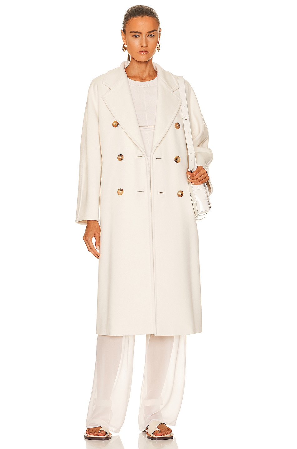 Max Mara Madame Coat in Optical White | FWRD