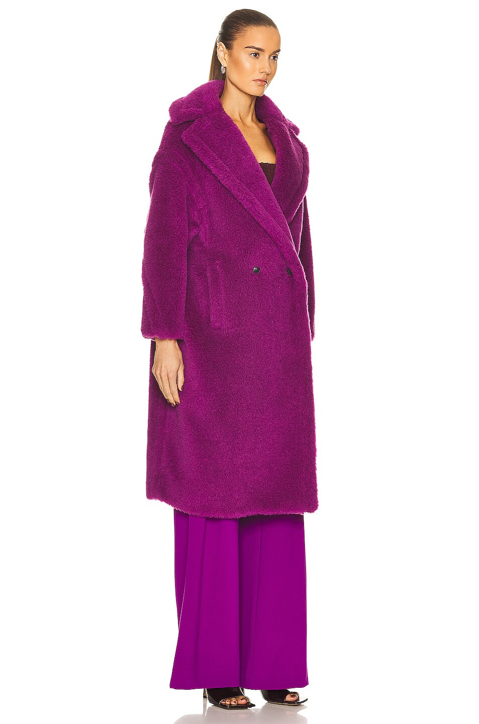 Max Mara Tedgirl Coat in Fuchsia | FWRD