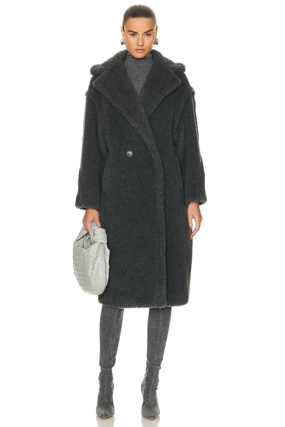 Image 1 of Max Mara Teddy Coat in Medium Grey